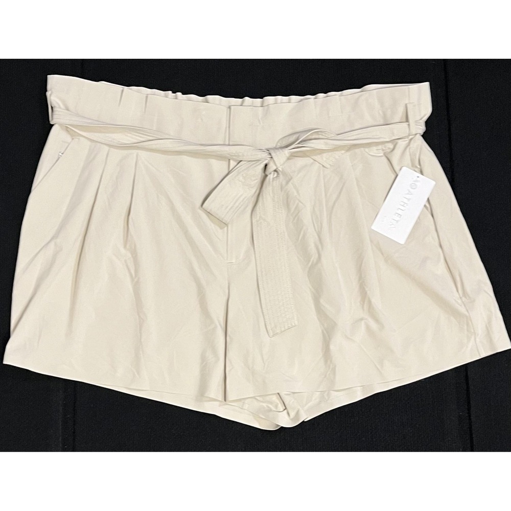 Athleta Skyline Short II Shorts Womens 26 Beige Paperbag Waist Belted Travel